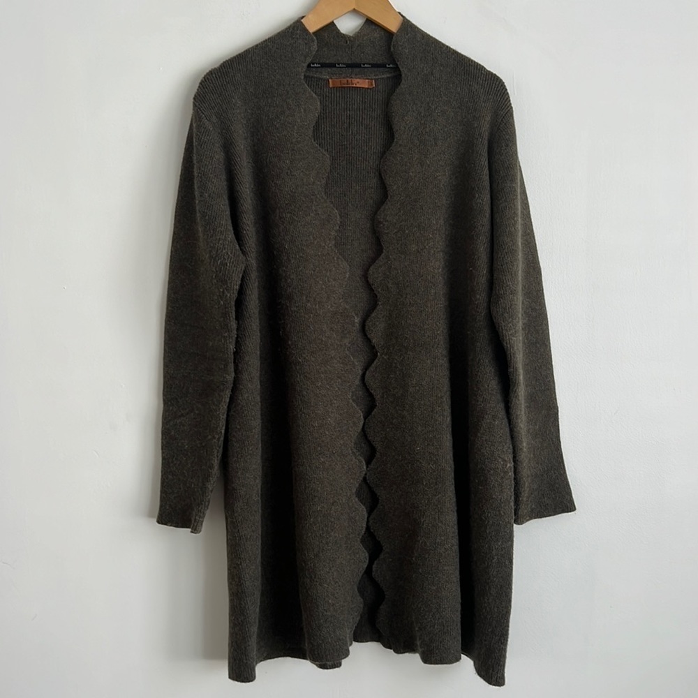 𝅺BELLDINI Long Open Front Cardigan Green
